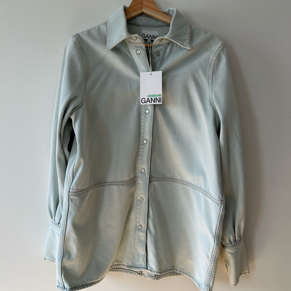 Ganni Future Denim Shirt, size 36